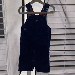 French Toast Dark Blue Corduroy Overalls